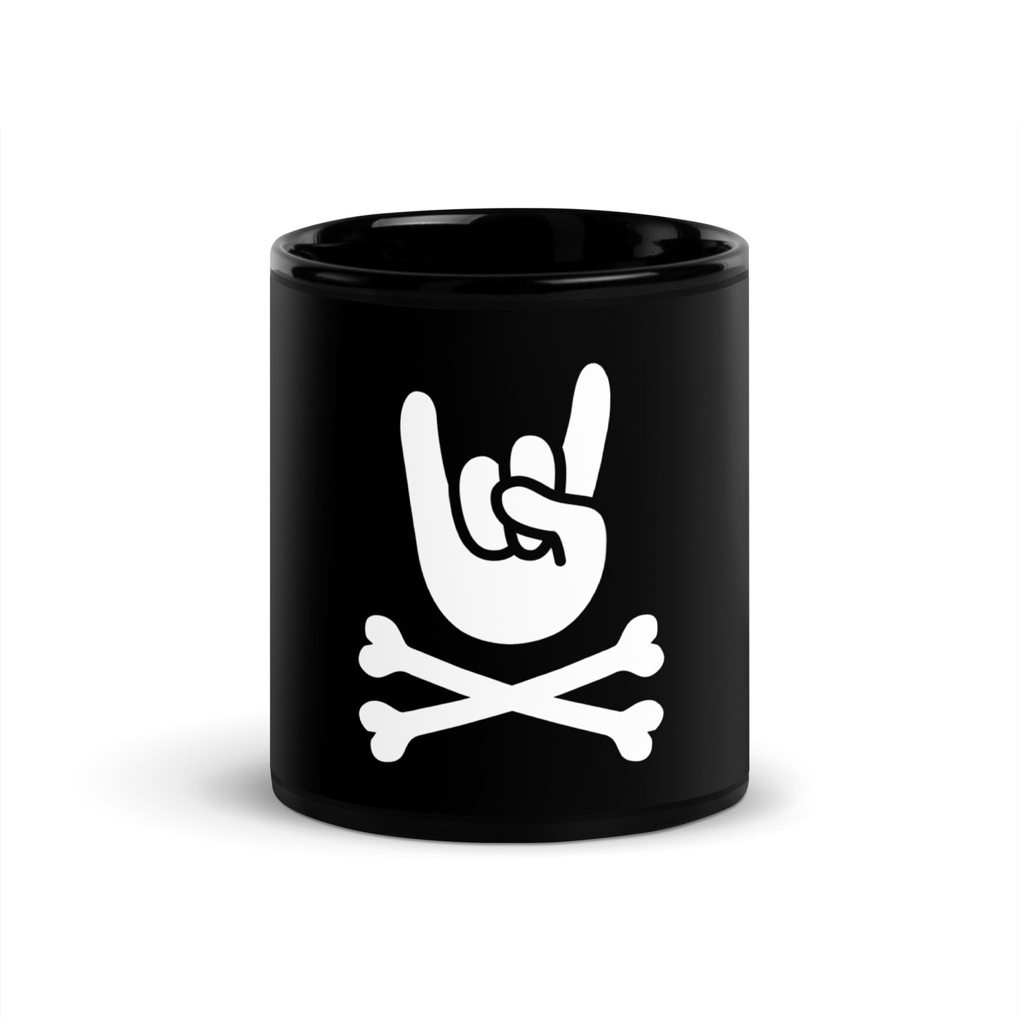 Metal Horns Up Black Glossy Coffee Mug