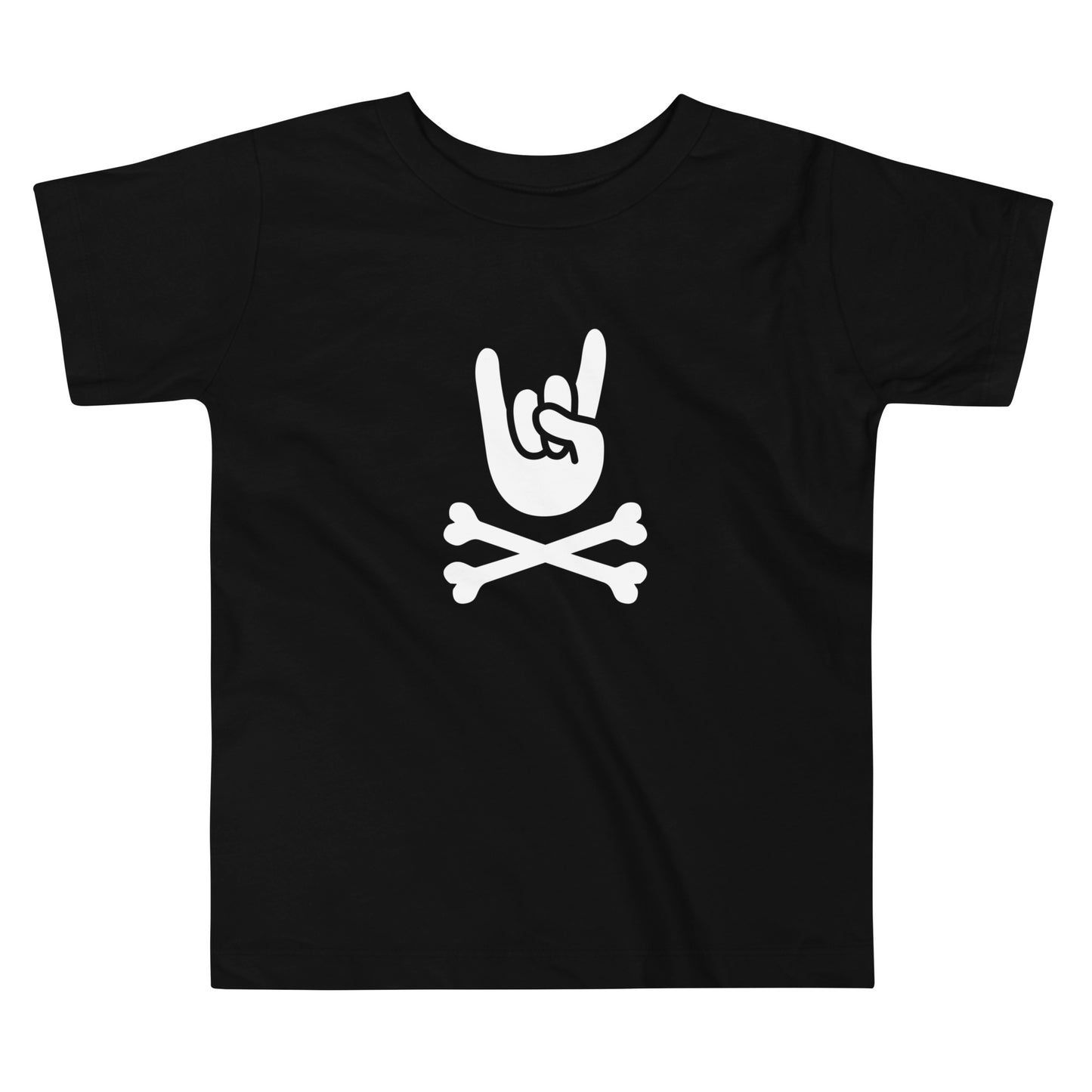 Toddler big hand to metal black t-shirt