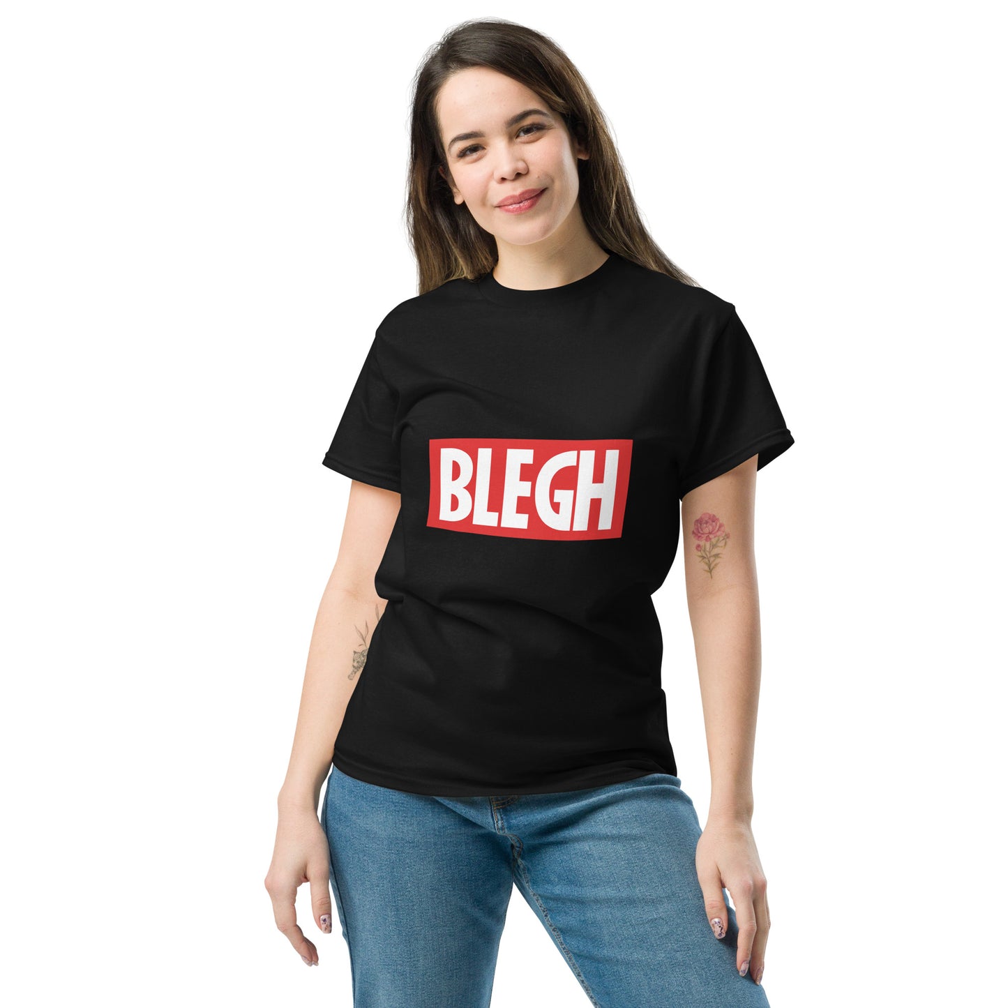 Metal Horns Up Blegh metalcore black t-shirt women