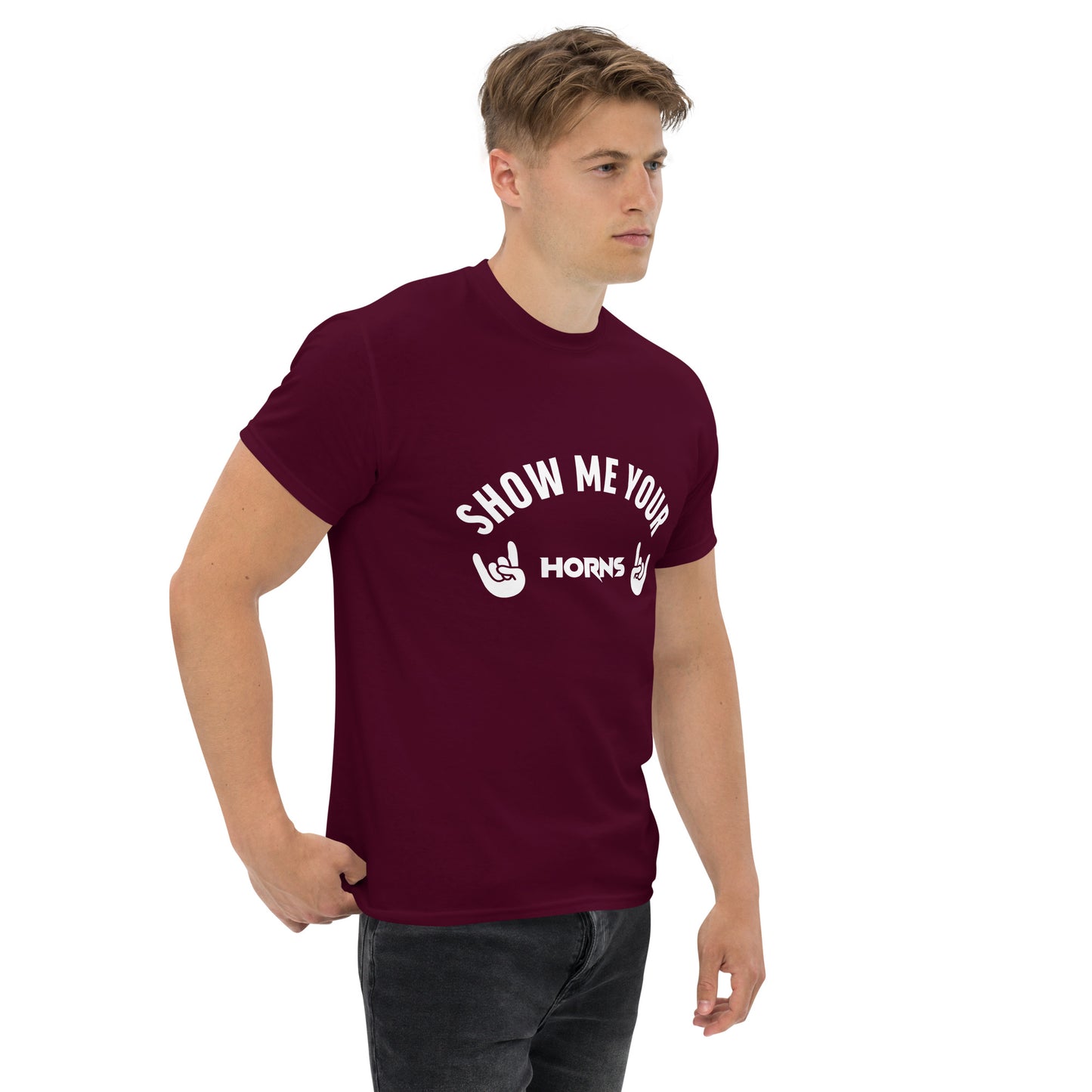Show me your horns black t-shirt for men