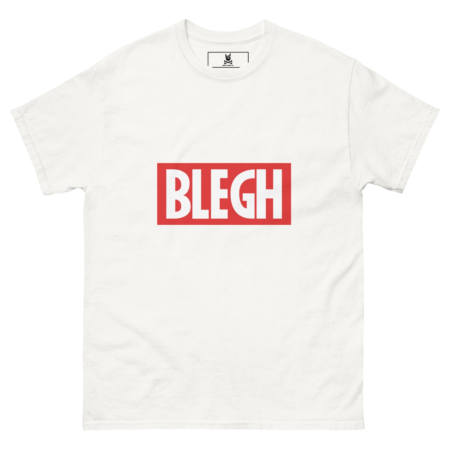 Metal Horns Up Blegh metalcore white t-shirt Men