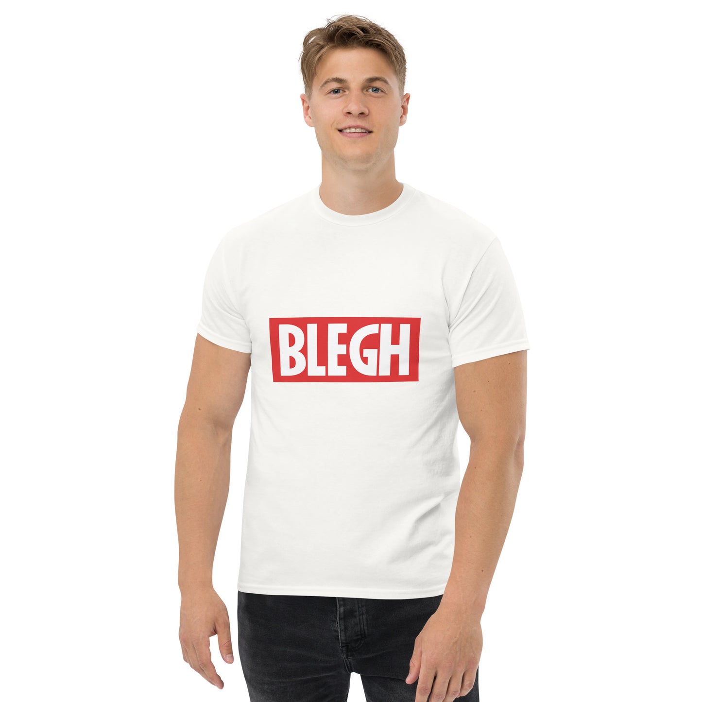 Metal Horns Up Blegh metalcore white t-shirt Men