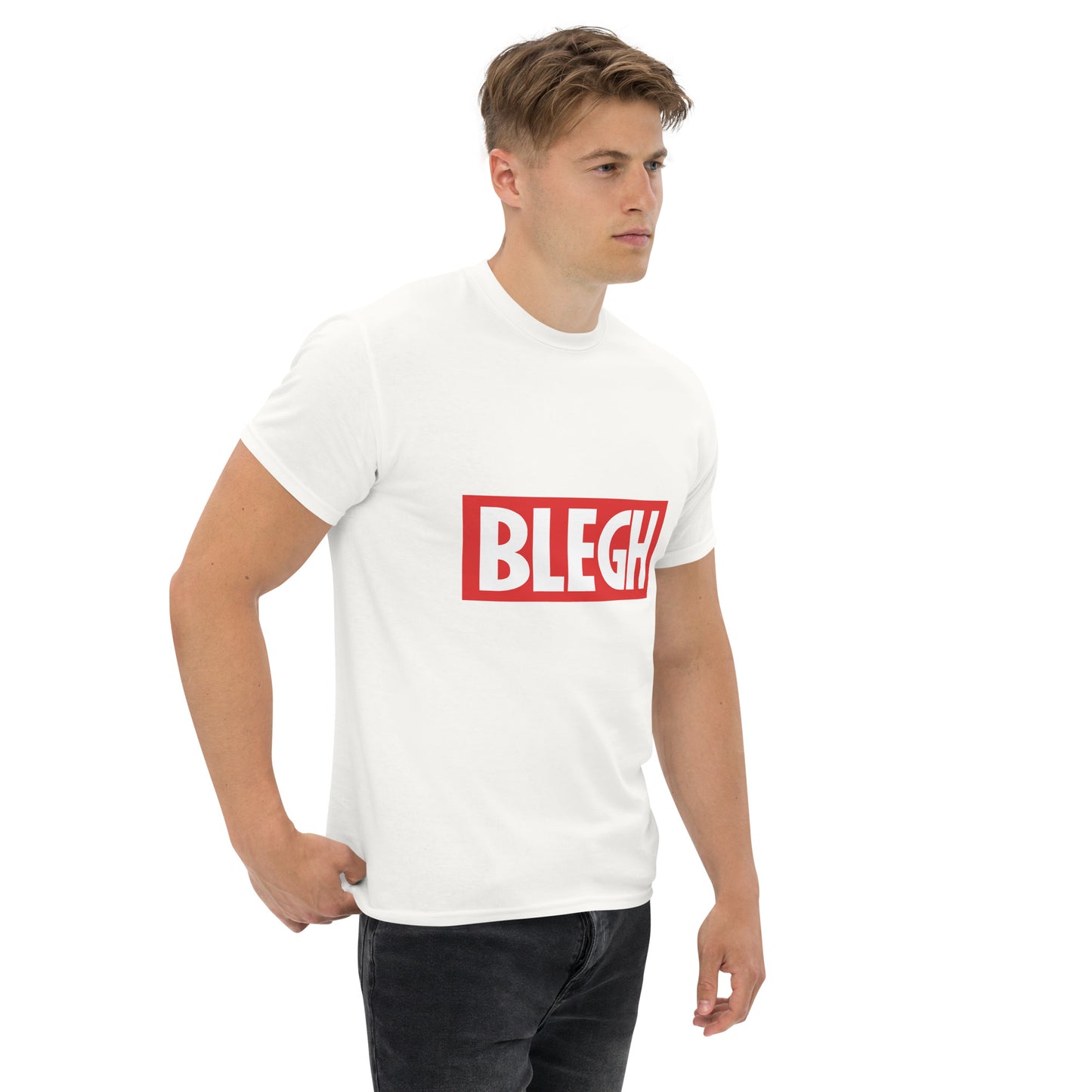 Metal Horns Up Blegh metalcore white t-shirt Men