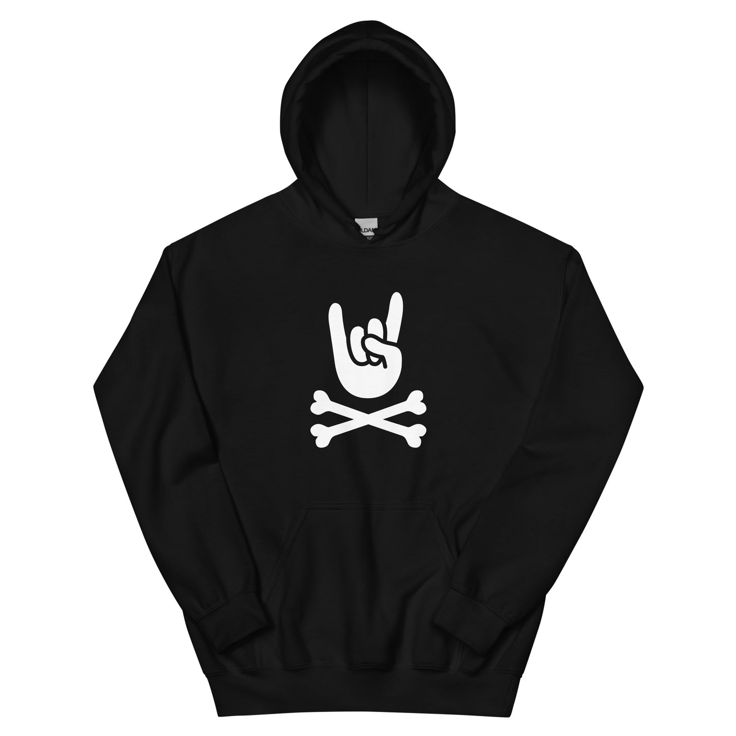 Metal Horns Up big hand to metal black Hoodie women