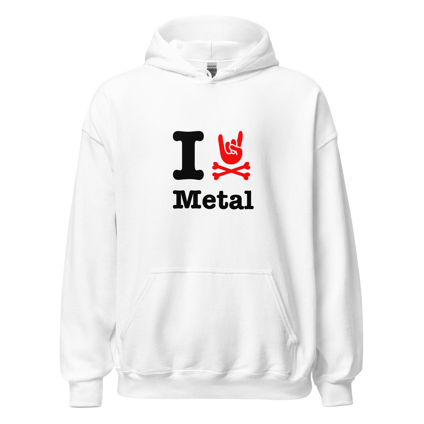 I love horn metal white hoodie women