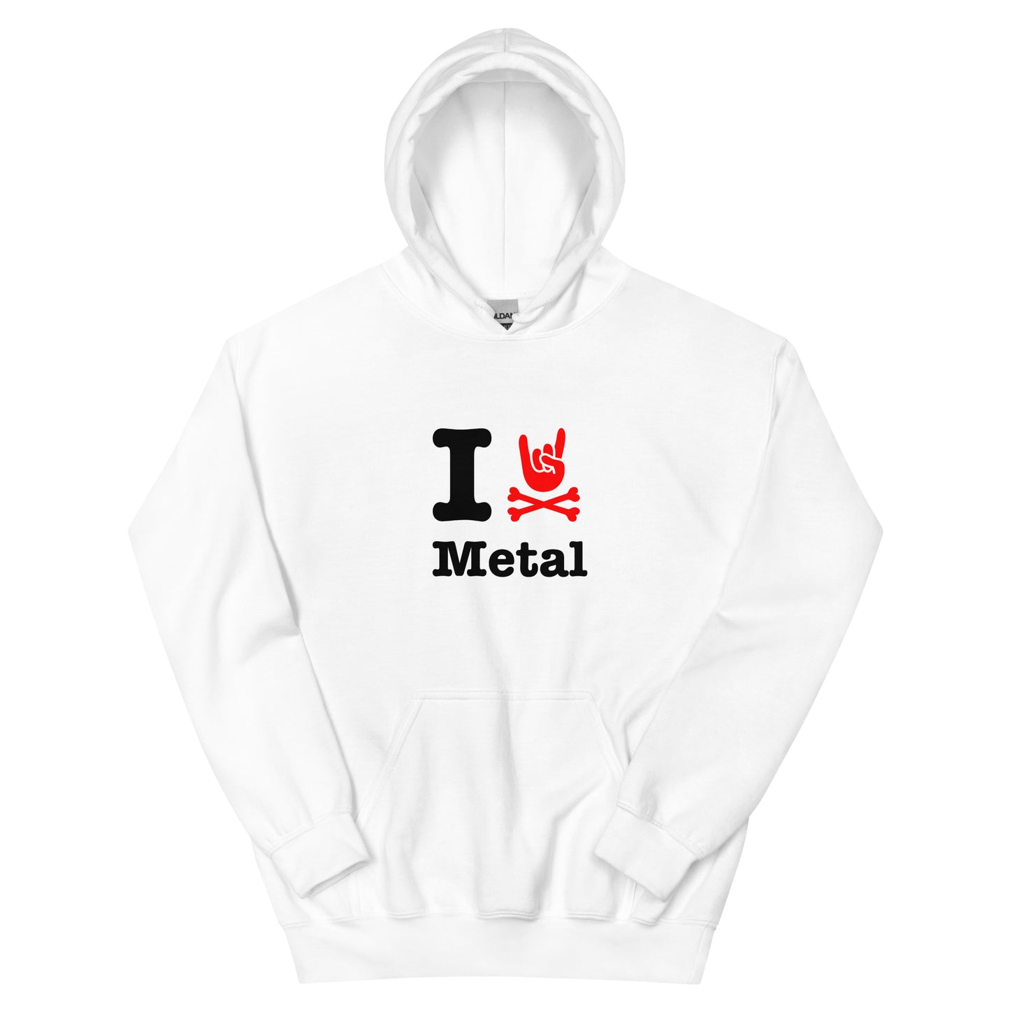 I love horn metal white hoodie women