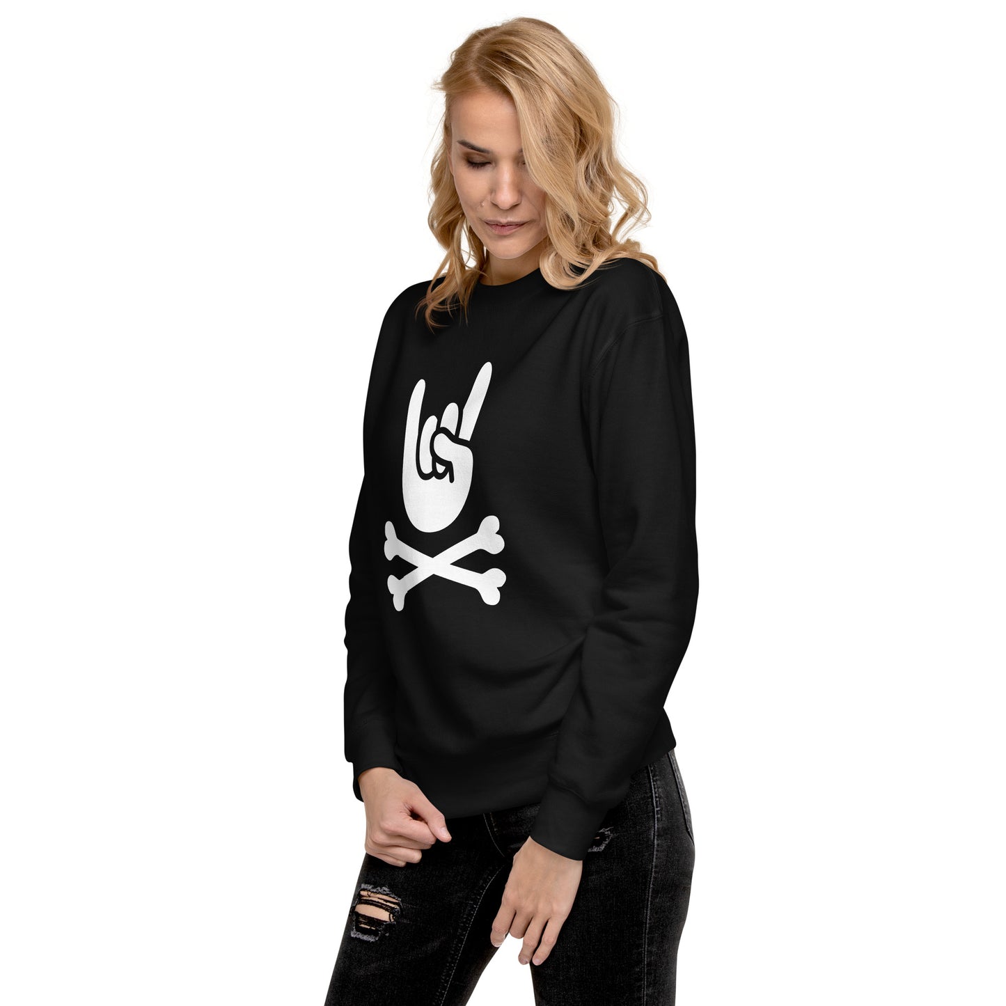 Metal Horns Up big hand to metal Women Premium Sweatshirt