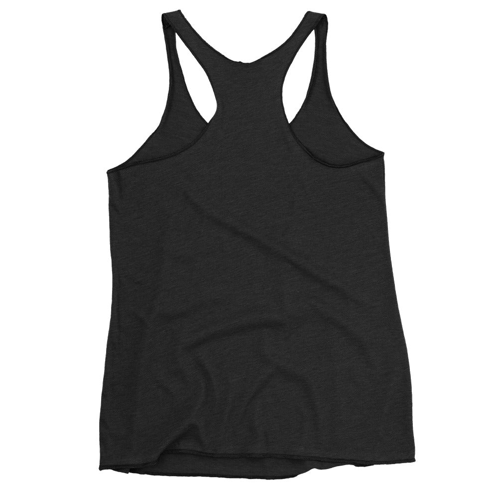 Metal Horns Up big hand to metal round neck black Racerback Tanktop women