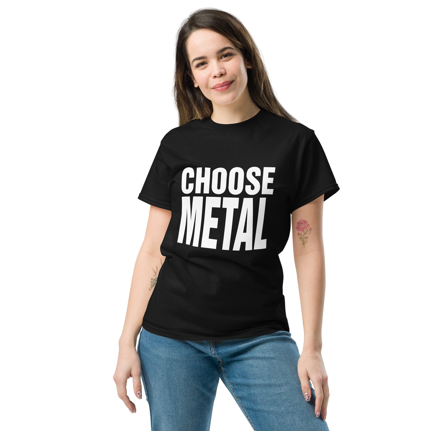 Metal Horns Up choose metal black t-shirt Women