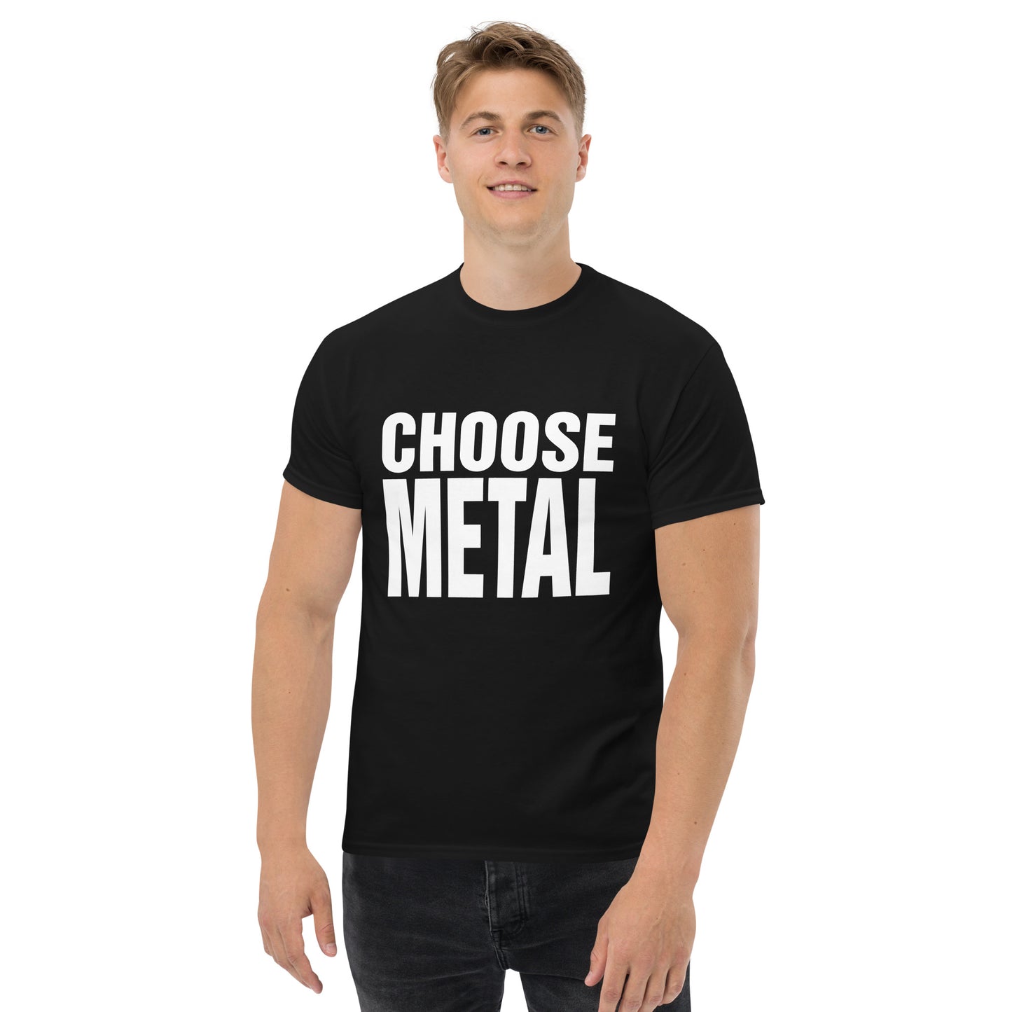 Metal Horns Up choose metal black t-shirt Men
