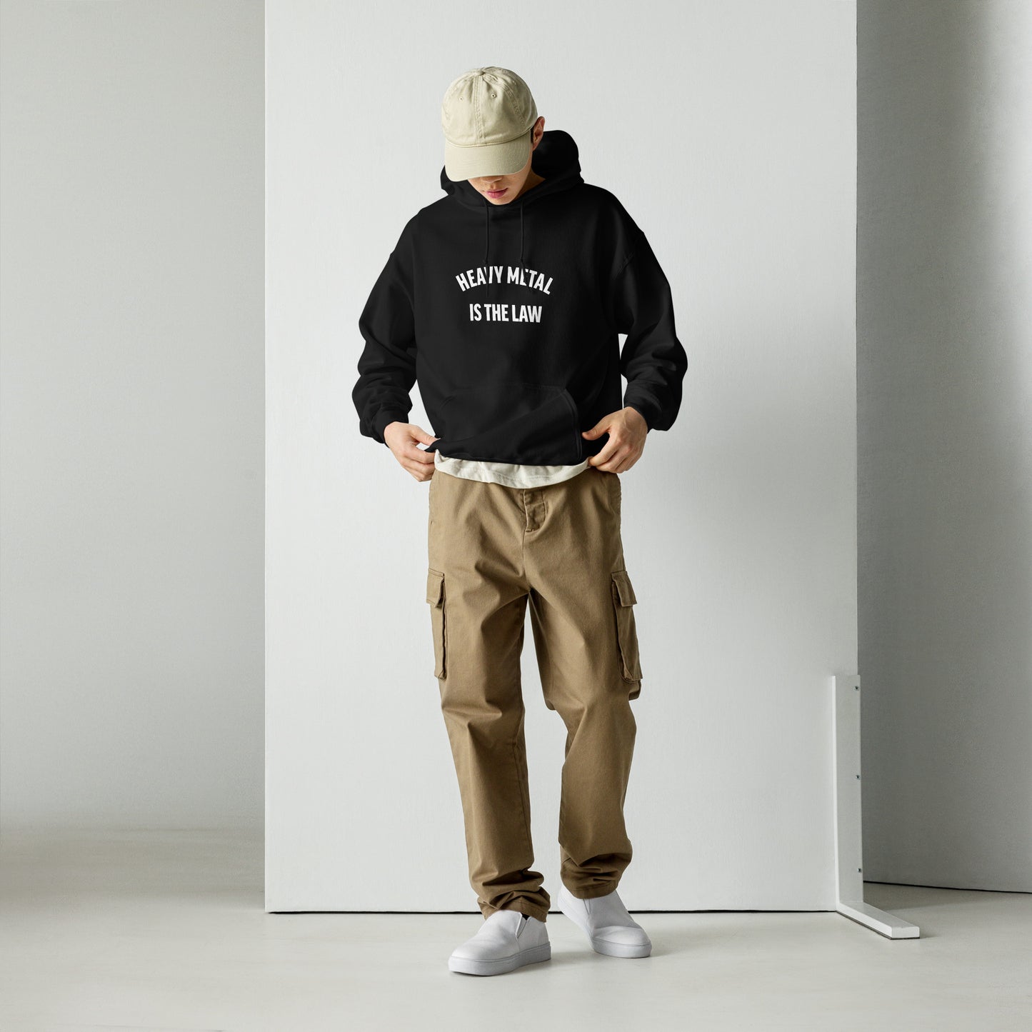 Heavy Metal is the law black hoodie for men