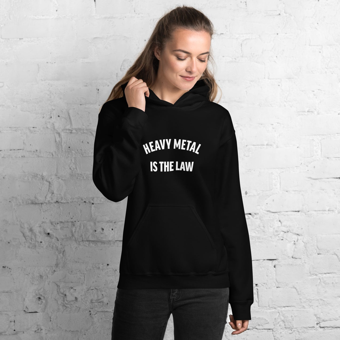 Heavy Metal is the law black hoodie for women