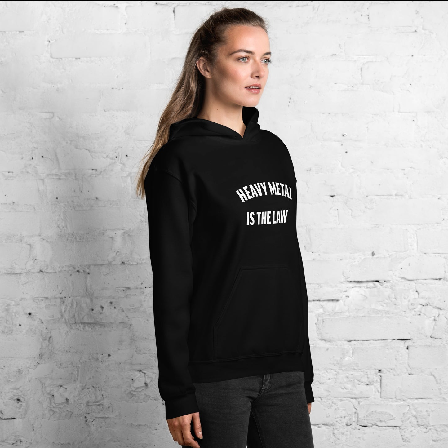 Heavy Metal is the law black hoodie for women