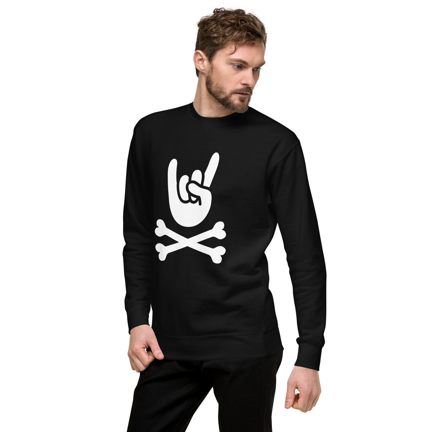 Metal Horns Up big hand to metal Men Premium Sweatshirt