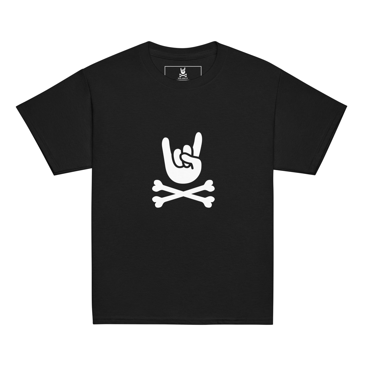 Kids big hand to metal black t-shirt